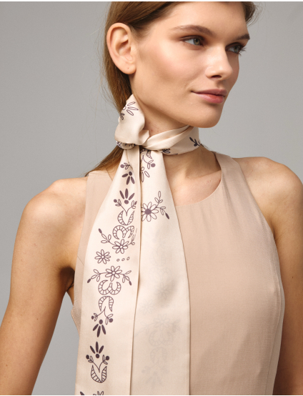 Картинка Шовкова стрічка Twilly «Мереживо» Ivory 